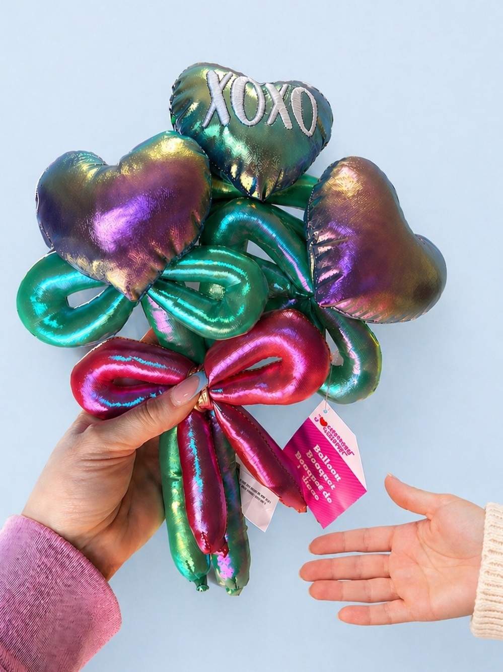 🧸 2/$45 🌹WAY TO CELEBRATE NWT Mauve Heart Plush Bouquet Gift + Tag Service